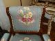 Amazing One Of A Kind Antique Victorian Needlepoint Parlour Chair 1800-1899 photo 2