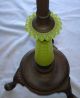 Antique Victorian Art Nouveau Deco Cast Iron Yellow Glass Plant Lamp Smoke Stand Unknown photo 4
