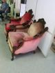 Pair Of Walnut Ornate French Master & Mistress Chairs Hand Carved Cabriole Legs 1900-1950 photo 8