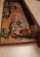 Antique Dutch Carved Wooden Oak Rack Shelf Lion Head 4 Brass Hooks Other photo 6