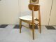 1960 ' S Danish Modern Walnut Chair Retro Mid - Century Round Peg Legs White Vinyl Post-1950 photo 5