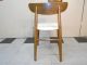 1960 ' S Danish Modern Walnut Chair Retro Mid - Century Round Peg Legs White Vinyl Post-1950 photo 7