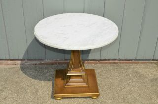 Widdicomb For Berkey Furniture Marble Top End Table Hollywood Regency photo