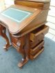 50721 Solid Mahogany Lift Top Desk With Leather Insert Post-1950 photo 2