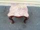 50070 Pair Marble Top Solid Mahogany Lamp Tabe Stand S Post-1950 photo 8