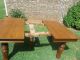 Antique Solid Oak Table W/3 Leaves Massive Legs Refinished/ Ready To Go 1800-1899 photo 10