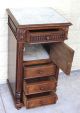 Elegant French Antique Henry Ii Marble Top Nightstand.  Made From Oak. 1800-1899 photo 5