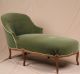 Green Velvet French Louis Xv Antique Style Chaise Lounge Settee Loveseat Sofa 1900-1950 photo 1