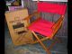 Vtg Wooden Directors Chair Canvas Backs&seats W/orig Box Rustic Shabby Chic Post-1950 photo 3