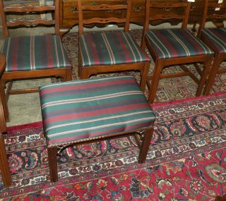 Hickory Chair Company Upholstered Mahogany Bench Footstool photo