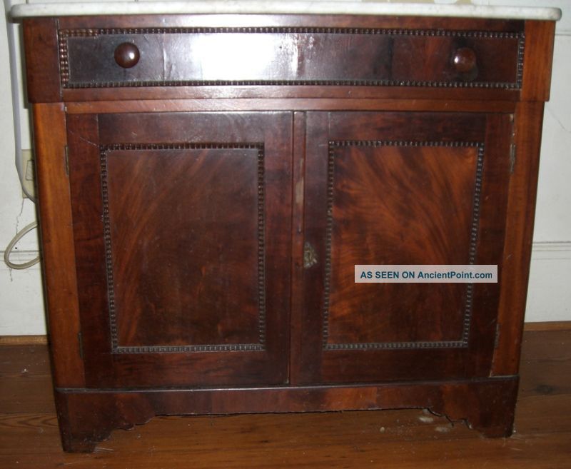 Antique Marble Top Washstand Cabinet 1800-1899 photo