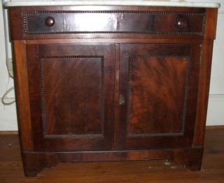 Antique Marble Top Washstand Cabinet photo