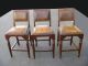 Three Brown Leather Spanish Style Bar Stools Bench Stools Post-1950 photo 1
