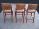 Three Brown Leather Spanish Style Bar Stools Bench Stools Post-1950 photo 2
