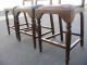 Three Brown Leather Spanish Style Bar Stools Bench Stools Post-1950 photo 6