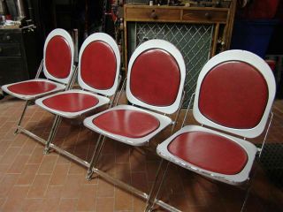Vintage Hostess Machine Age / Deco Metal Hostess Chairs (4) photo