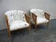 Pair Of Mid - Century Tufted Barrel Shape Caned Side By Side Chairs 2190 Post-1950 photo 1