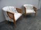 Pair Of Mid - Century Tufted Barrel Shape Caned Side By Side Chairs 2190 Post-1950 photo 2