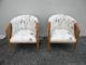 Pair Of Mid - Century Tufted Barrel Shape Caned Side By Side Chairs 2190 Post-1950 photo 3