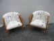 Pair Of Mid - Century Tufted Barrel Shape Caned Side By Side Chairs 2190 Post-1950 photo 4