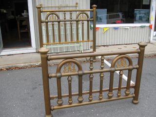 Antique Brass Bed Ornate,  Chunky & Full Size Circa 1890 Nothing Missing No Dents photo