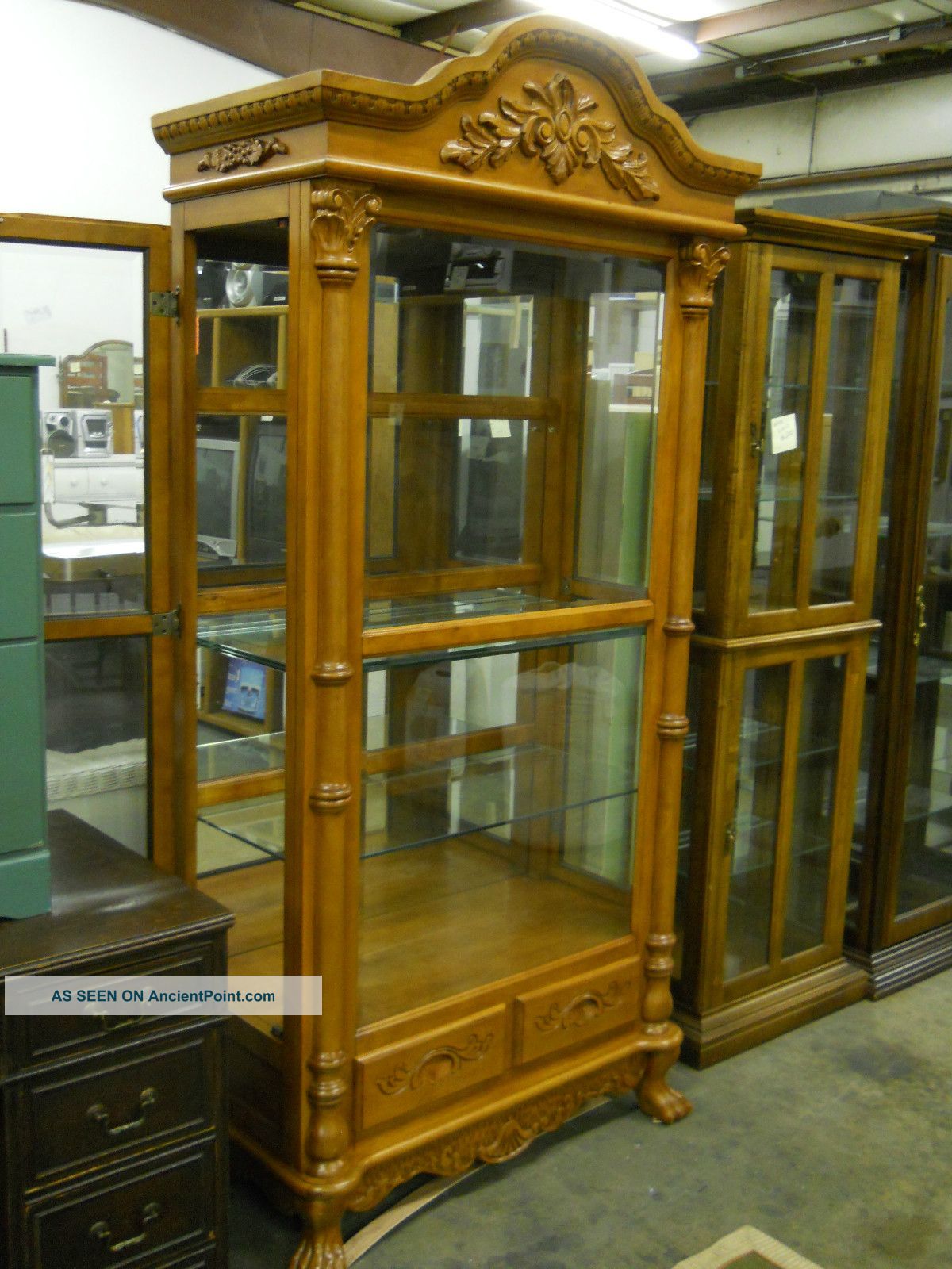 Like New Pawfooted Large China/curio Cabinet Post-1950 photo