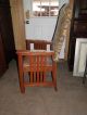 Mission Oak Arm Chair With Leather Seat By Richardson Brothers Post-1950 photo 1