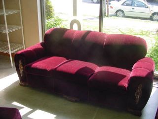 Vintage Sears Dubonnet Elmwood Mohair Sofa photo