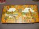 Handmade Woodburned Painted Coffee Table From Bingen Germany W/glass Top Post-1950 photo 3