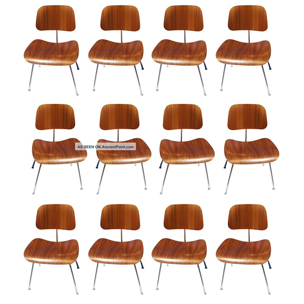 (12) Herman Miller Dcm Walnut Dining Chairs 1900-1950 photo