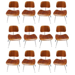 (12) Herman Miller Dcm Walnut Dining Chairs photo