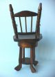 Vintage Musical Miniature Solid Dark Wood Decorative Chair Unknown photo 2