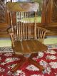 American Antique Golden Oak Rolltop Desk Swivel Arm Chair Carved 19th Century 1800-1899 photo 7