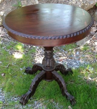 Mahogany Acanthus Carved Empire Round Table photo