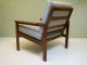 Mid Century Danish Modern Lounge Chair.  Rosewood Frame Gray Cushion.  Minimalist Post-1950 photo 11