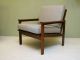 Mid Century Danish Modern Lounge Chair.  Rosewood Frame Gray Cushion.  Minimalist Post-1950 photo 1