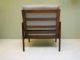Mid Century Danish Modern Lounge Chair.  Rosewood Frame Gray Cushion.  Minimalist Post-1950 photo 2