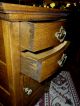 Antique Oak Dresser Nightstand Bureau,  End Table Brass Hardware Made In Usa 1900-1950 photo 3
