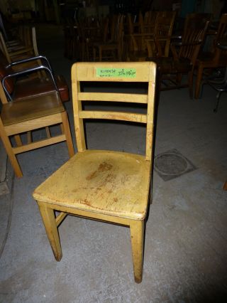 Solid Oak Vintage Restaurant Chairs With Ladder Back - Quantity Available photo