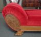 Antique Victorian Oak Fainting Couch Sofa Day Bed With Lions Paw Claw Feet 1800-1899 photo 1