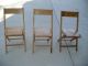 2 Vintage Solid Wood Folding Chairs Retro Decorative Accent Church School Post-1950 photo 5