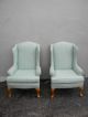 Pair Of Tall Living Room Queen Anne Wing Chairs By Sam Moore 2690 Post-1950 photo 1