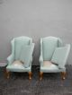 Pair Of Tall Living Room Queen Anne Wing Chairs By Sam Moore 2690 Post-1950 photo 2