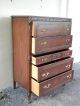 French Hand Carved Mahogany Chest Of Drawers 1900-1950 photo 3