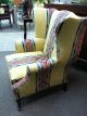 Antique/vintage Striped Wing Chair Circa 1940 - 1900-1950 photo 2