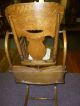Antique Oak High Chair / Rocker Pressed Back / Cane Seat Childs Made In Usa 1900-1950 photo 4
