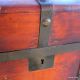 Antique Domed Topped Jenny Lind Steamer Trunk Wood Brass & Iron 1800-1899 photo 8