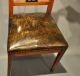 Pair Of 19th Century Chairs.  Biedermeier.  Leather Seats W Great Lion Inlay. 1800-1899 photo 2