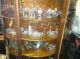 Antique Finish 3 Curved Glass China Cabinet. 1800-1899 photo 3
