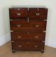 Antique Colonial Military Campaign Rosewood Chest Of Drawers Cupboard (c.  1860) 1800-1899 photo 1